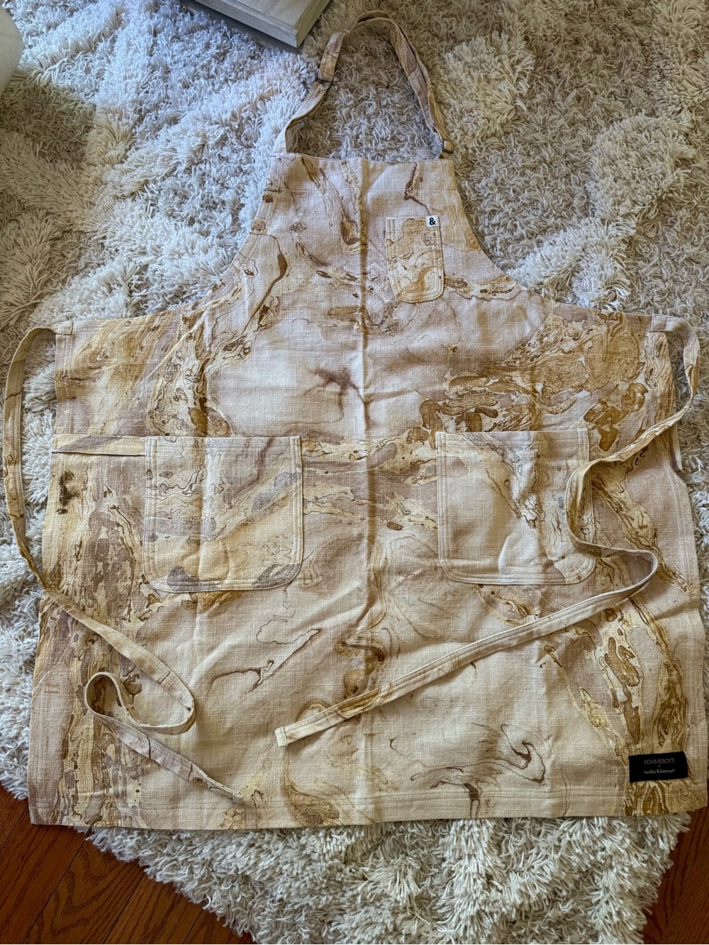 Homeboys Beige Marble-Print Apron Shirt